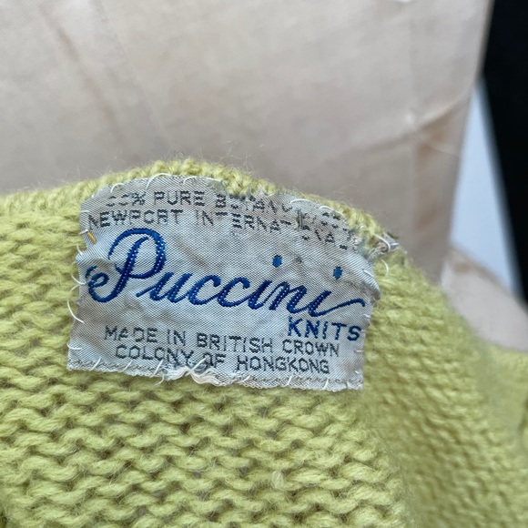 Vintage 1960s Puccini knits sweater green wool - Picture 5 of 5